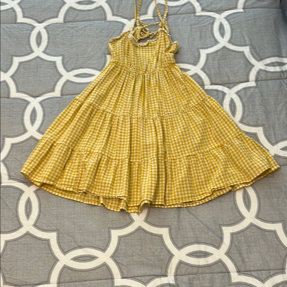 Yellow Gingham Woman’s Summer Dress